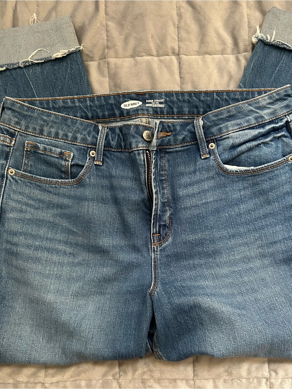 Old Navy Light Blue Denim with Tan Stitching